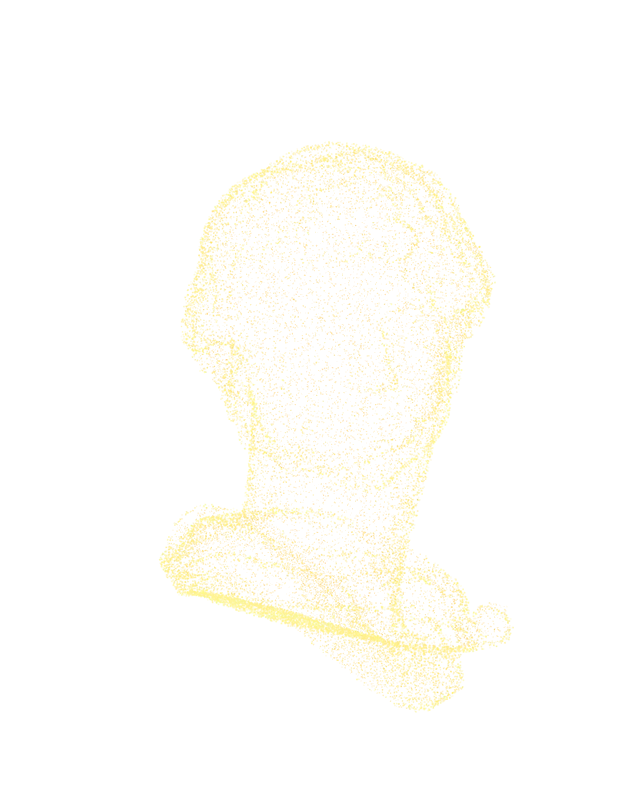 Gold point-cloud bust